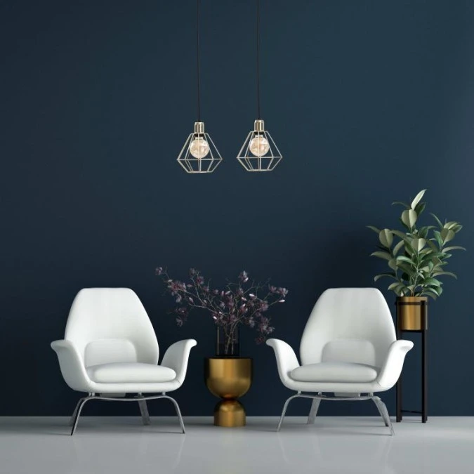 Lampa wisząca loftowa 2xE27 COMO GOLD - obrazek 2