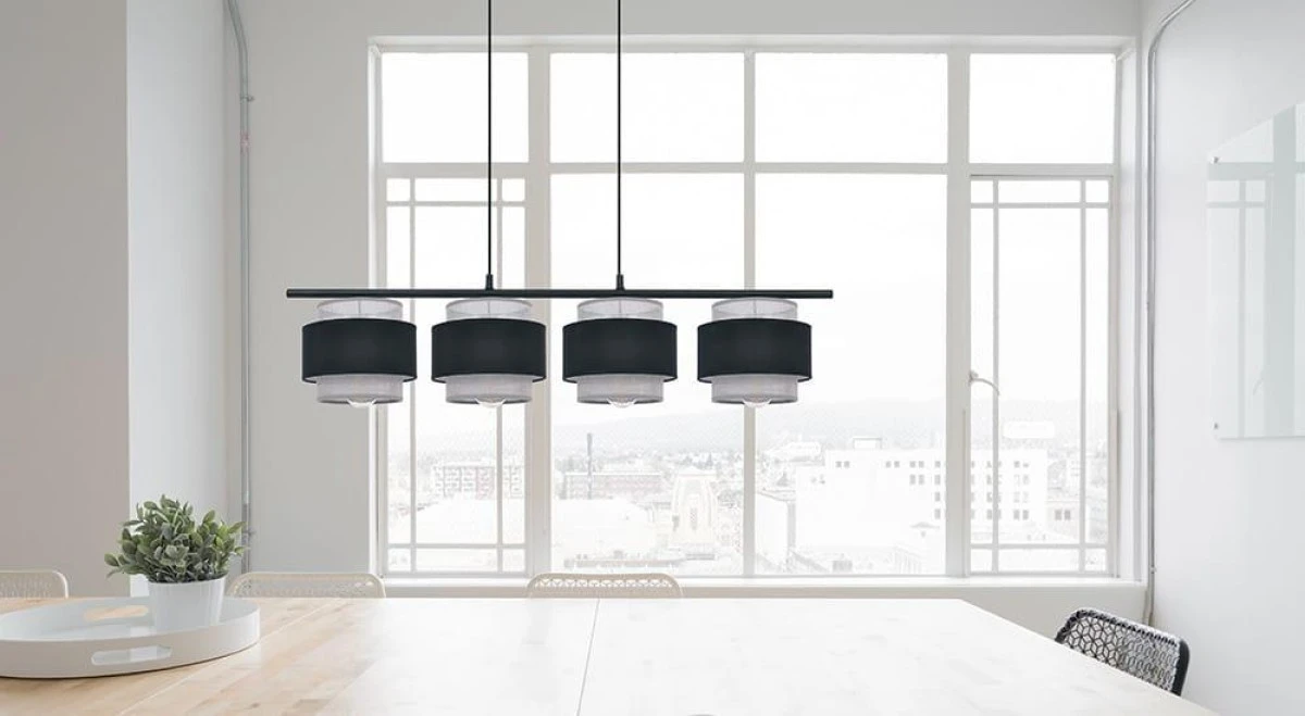 Lampa wisząca na listwie ESTELA na E27, czarno‑szare klosze K‑5173 Kaja Lighting - obrazek 3