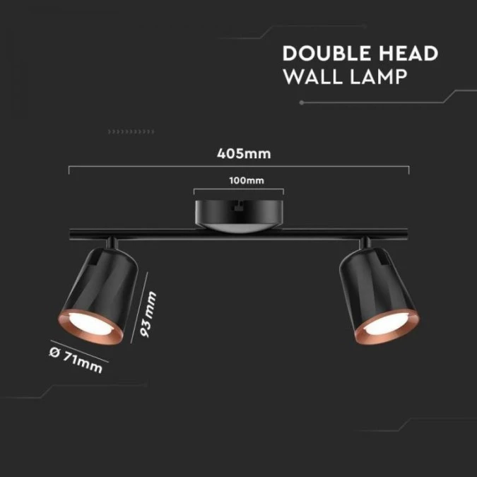 Lampa Ścienna LED 10W 1080lm 4000K IP20 Czarny 218257 - obrazek 2