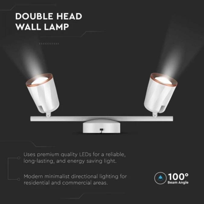 Lampa Ścienna LED 10W 1080lm 4000K IP20 Biały 218256 - obrazek 3