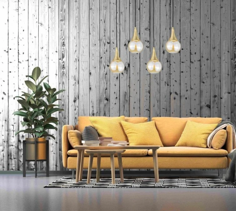 Lampa wisząca nowoczesna 4xE27 LACRIMA HONEY/GOLD - obrazek 2