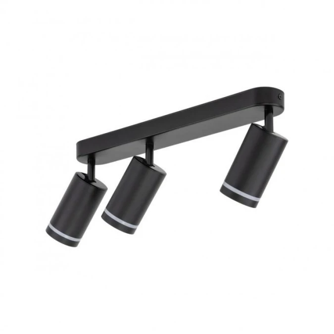 Lampa sufitowa czarna 3x reflektorki na listwie JET BLACK 3*GU10 6914 TK Lighting - obrazek 3