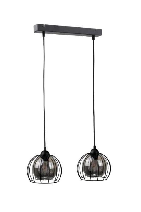 Lampa wisząca loftowa nowoczesna 2xE27 SOLO BLACK - obrazek 1