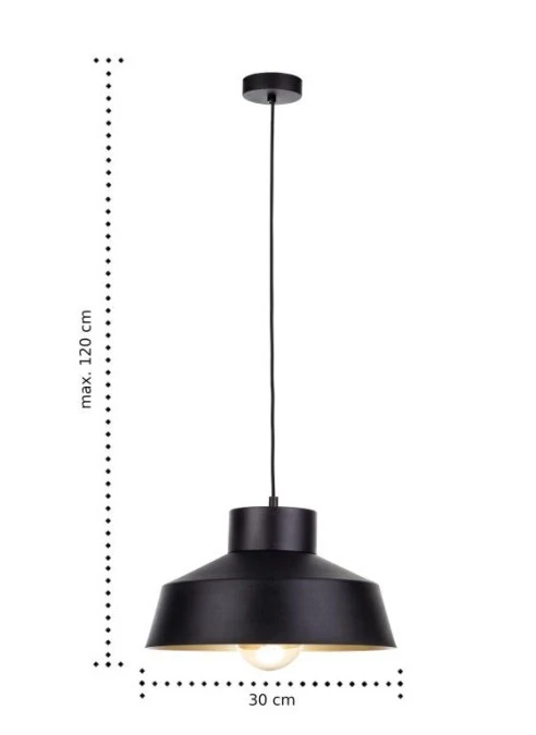 Lampa wisząca nowoczesna 1xE27 MOON BLACK/GOLD - obrazek 3