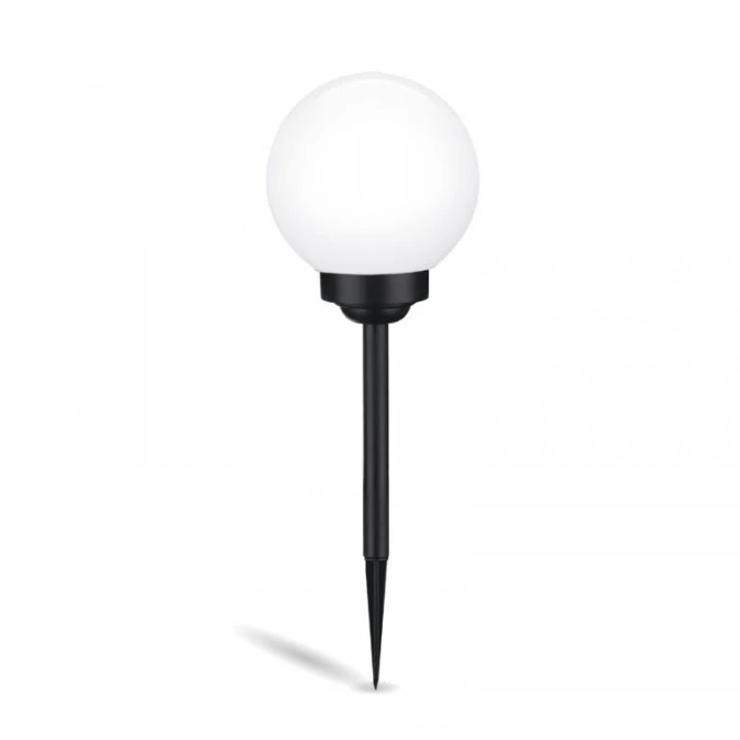 Lampa Solarna Ogrodowa LED ATRIS Wbijana Naziemna Biała Kula 15cm RGB LUMILED - obrazek 2