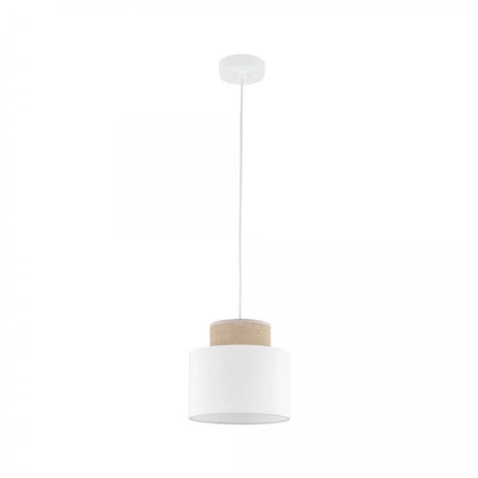 Lampa wisząca DUO WHITE z kloszem biały, juta w stylu boho na E27 10078 TK Lighting - obrazek 1