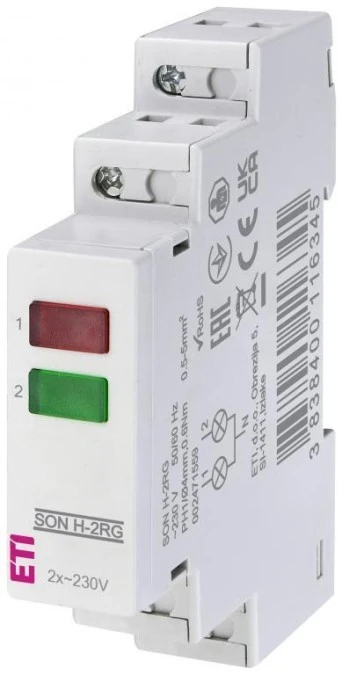 Lampka modułowa 1‑fazowy czerwony/zielony LED SON H‑2RG - obrazek 1