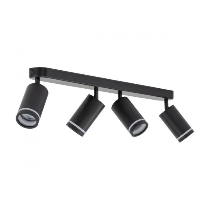 Lampa sufitowa czarna 4x reflektorki na listwie JET BLACK 4* GU10 6916 TK Lighting - obrazek 2