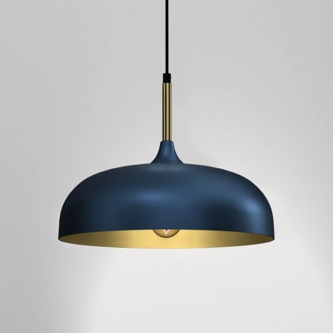 Lampa wisząca LINCOLN BLUE/GOLD 1xE27 35cm MLP8033 Milagro - obrazek 3