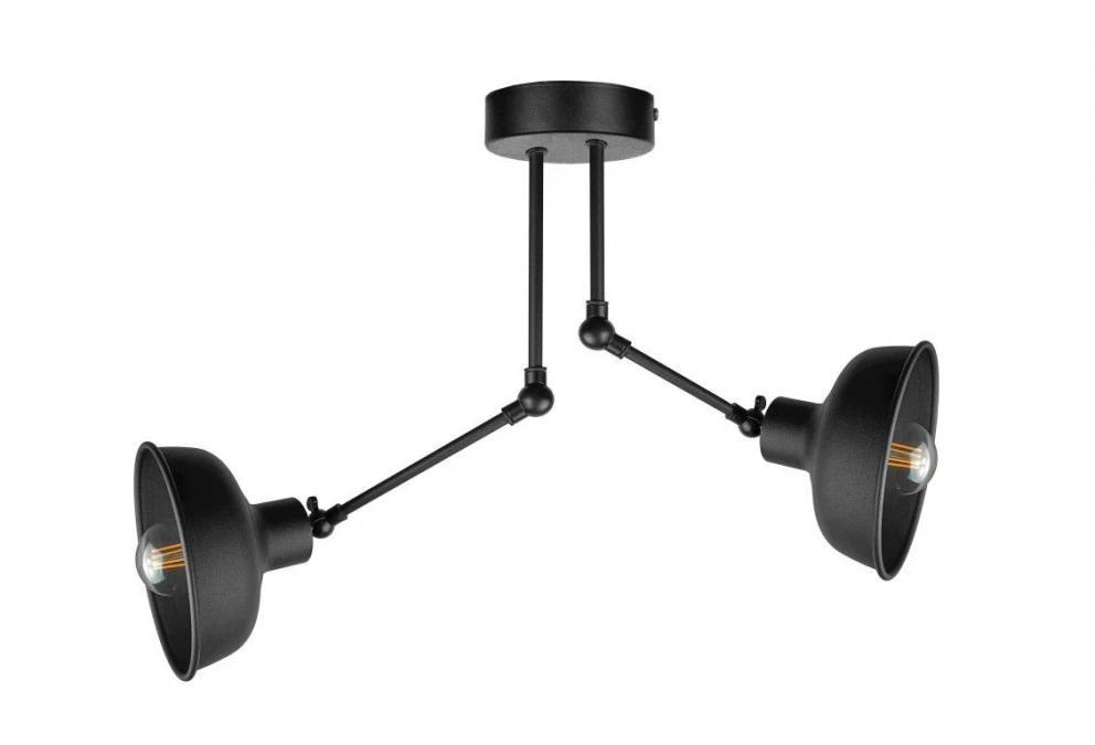 Lampa sufitowa nowoczesna 2xE27 HERMES BLACK - obrazek 1