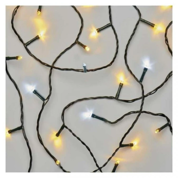 Lampki choinkowe Classic 120 LED 12m ciepła + zimna biel, zielony przewód, IP44, timer D4AN05 - obrazek 1