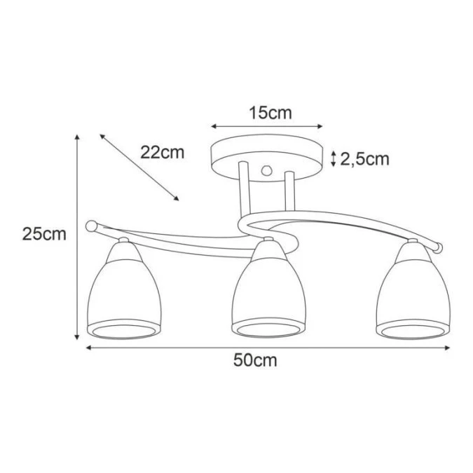 Lampa sufitowa SAMIRA szklane mleczne klosze, chromowane elementy K‑JSL‑8090/3 CHR Kaja Lighting - obrazek 2