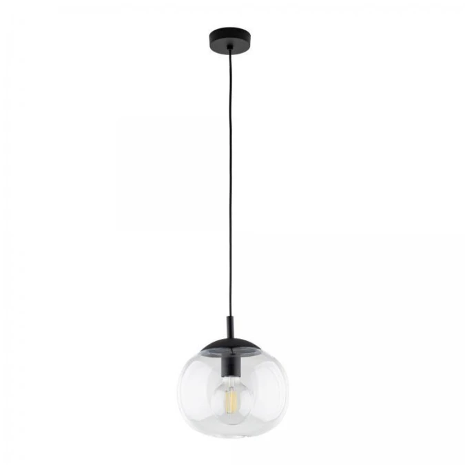 Lampa wisząca szklana kulista VIBE czarna 1xE27 4816 TK Lighting - obrazek 1