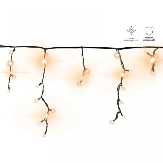 Lampki Bulinex kurtyna sople 200led biały ciepły 9.6m biały ciepły flesz gruby przewód - obrazek 3