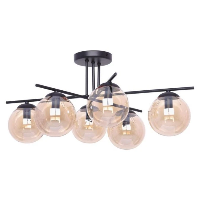 Lampa sufitowa bursztynowa z czarną konstrukcją z serii DELTA K‑5162 Kaja Lighting - obrazek 1