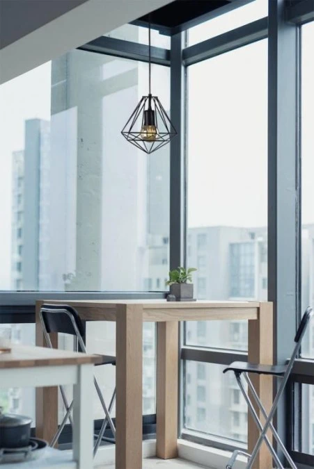 Lampa wisząca MARKO, nowoczesny druciany czarny klosz, do oświetlenia jadalni K‑4018 Kaja Lighting - obrazek 2