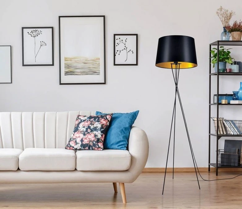 Lampa podłogowa dekoracyjna czarno‑złota z serii REMI GOLD K‑4358 Kaja Lighting - obrazek 3
