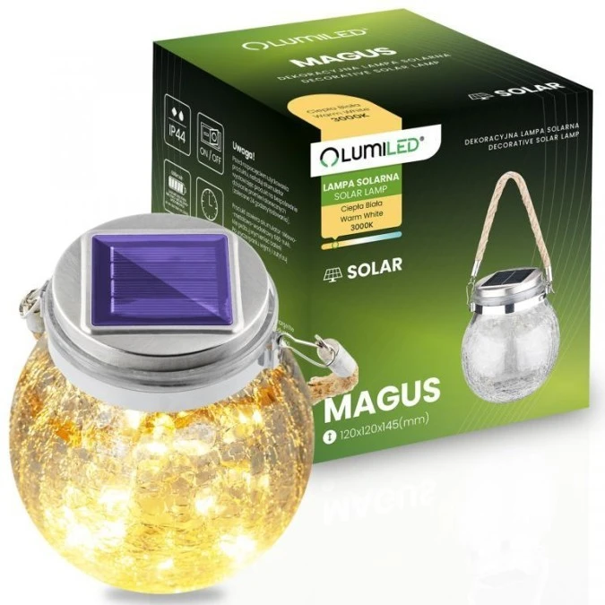 Lampa Solarna Ogrodowa LED MAGUS 3000K Latarenka Lampion na Baterie Słoik LUMILED - obrazek 2