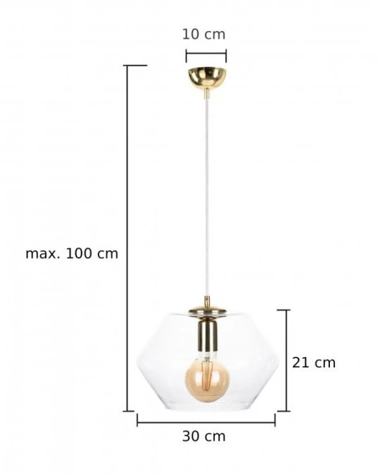Lampa wisząca nowoczesna 1xE27 EVE GOLD - obrazek 3