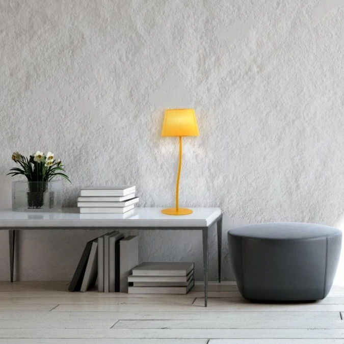 Lampka nocna NICOLA S w kolorze żółtym z abażurem na gwint E27 6641 TK Lighting - obrazek 2