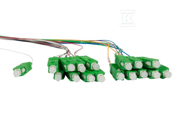 Splitter optyczny PLC tube (metal) 1×2 symetryczny SM G.657A1 SC/APC 0,9mm 1m EM/SPLC-1X2M-SCAPC-1M