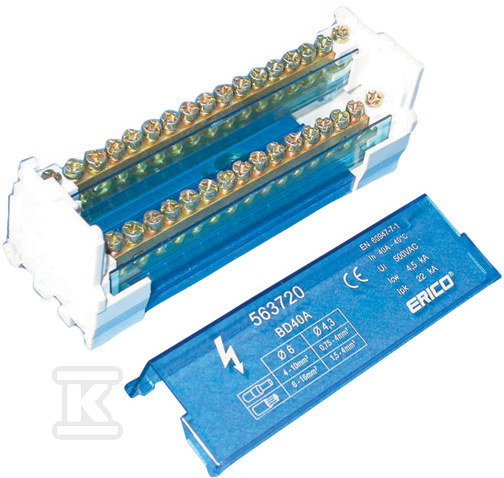 Blok dystrybucyjny dwupolowy BD40A 563720