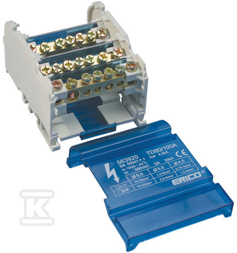 Blok dystrybucyjny czteropolowy TD 80/100A 563920 - obrazek 1