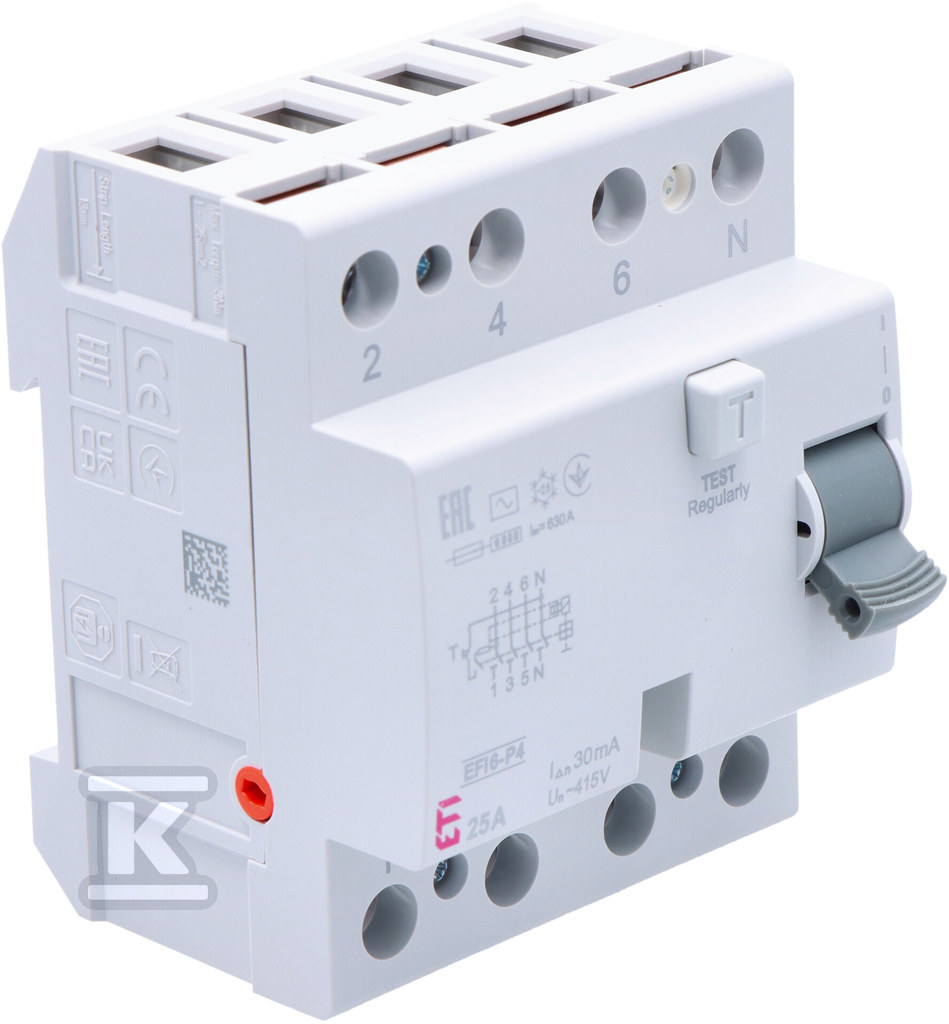 Wyłącznik różnicowoprądowy EFI6-P4 AC 25/0.03 002061651 - obrazek 2