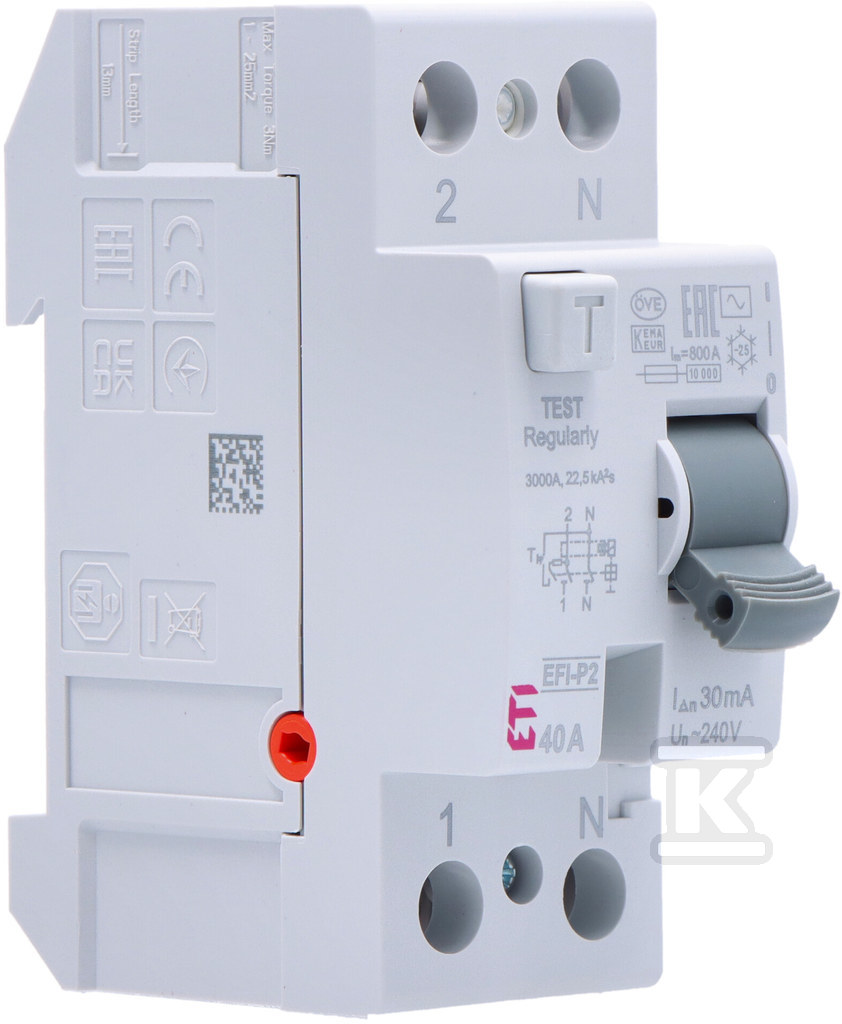 Wyłącznik różnicowoprądowy EFI-P2 AC 40/0.03 002061212 - obrazek 2