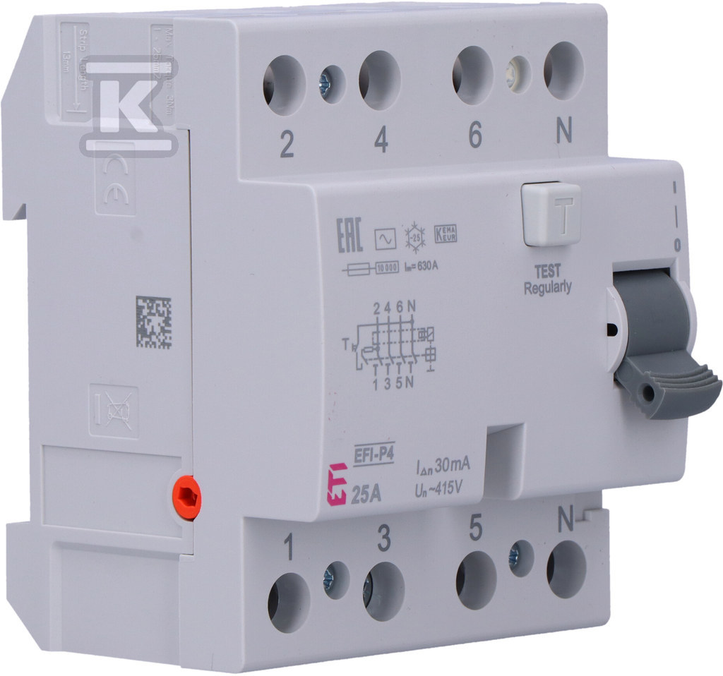 Wyłącznik różnicowoprądowy EFI-P4 AC 25/0.03 002061611 - obrazek 2