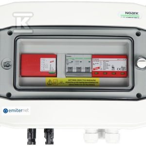 Rozdzielnica DC/AC hermetyczna EMITER z ogranicznikiem przepięć DC Dehn 1000V typu 1+2, 1 x łańcuch PV, 1 x MPPT, ogranicznik AC typ 1+2, 20A 3-F EM-154_DCAC Rozdzielnica DC/AC hermetyczna EMITER z ogranicznikiem przepięć DC Dehn 1000V typu 1+2, 1 x łańcuch PV, 1 x MPPT, ogranicznik AC typ 1+2, 20A 3-F EM-154_DCAC