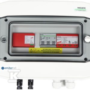 Rozdzielnica DC/AC hermetyczna EMITER z ogranicznikiem przepięć DC Dehn 1000V typu 1+2, 1 x łańcuch PV, 1 x MPPT, ogranicznik AC typ 1+2, 16A 3-F EM-90_DCAC Rozdzielnica DC/AC hermetyczna EMITER z ogranicznikiem przepięć DC Dehn 1000V typu 1+2, 1 x łańcuch PV, 1 x MPPT, ogranicznik AC typ 1+2, 16A 3-F EM-90_DCAC