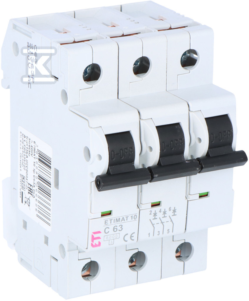 Wyłącznik nadprądowy ETIMAT 10 3p C63A 6kA 002135722 - obrazek 2