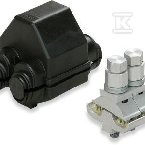 Zacisk z łbem zrywalnym dwustronny przeb. izolację 35-150 mm Al + osłona izolacyjna SP16 SLW25.22 Zacisk z łbem zrywalnym dwustronny przeb. izolację 35-150 mm Al + osłona izolacyjna SP16 SLW25.22