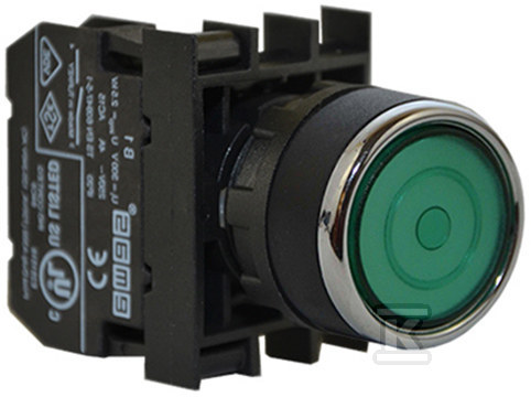 Przycisk kryty, stabilny, 1NO, zielony T0-B100FY