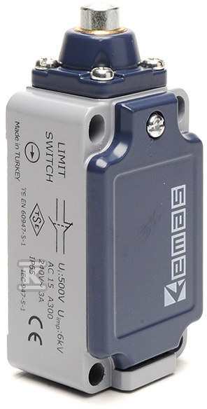 Łącznik krańcowy L52 w obudowie metalowej, 1NC+1NO, popychacz metalowy T0-L52K13PUM211 - obrazek 1