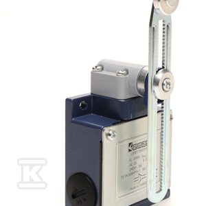Łącznik krańcowy L53 w obudowie metalowej, 1NC+1NO, długa metalowa dźwignia z rolką metalową T0-L53K13MEM123 Łącznik krańcowy L53 w obudowie metalowej, 1NC+1NO, długa metalowa dźwignia z rolką metalową T0-L53K13MEM123