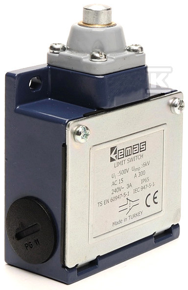 Łącznik krańcowy L53 w obudowie metalowej, 1NC+1NO, popychacz metalowy T0-L53K13PUM211 - obrazek 1