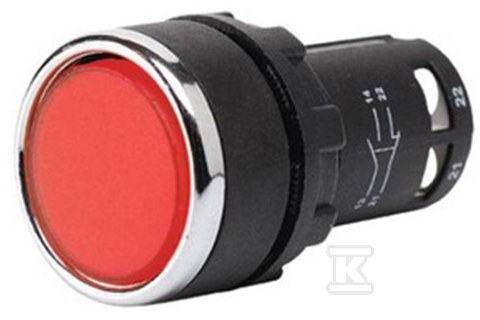 Przycisk kryty, monoblok, 1NO+1NC, czerwony T0-MB102DK - obrazek 1