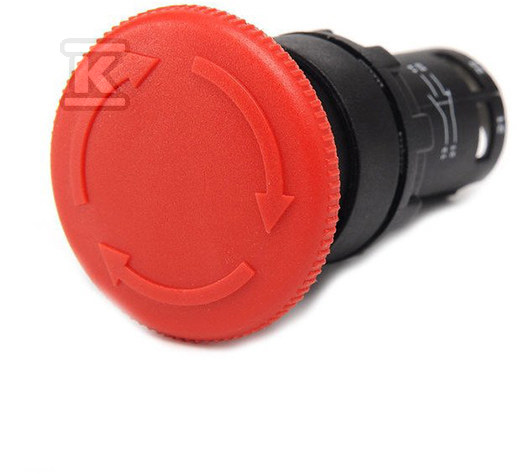 Przycisk dłoniowy bezpieczenstwa, monoblok, 1NC, grzybek 40 mm, czerwony T0-MB200E - obrazek 1