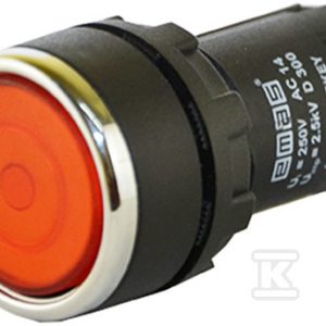 Przycisk kryty, monoblok, stabilny, 1NC, czerwony T0-MB200FK Przycisk kryty, monoblok, stabilny, 1NC, czerwony T0-MB200FK