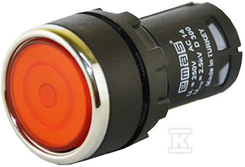 Przycisk kryty, monoblok, stabilny, 1NC, czerwony T0-MB200FK - obrazek 1