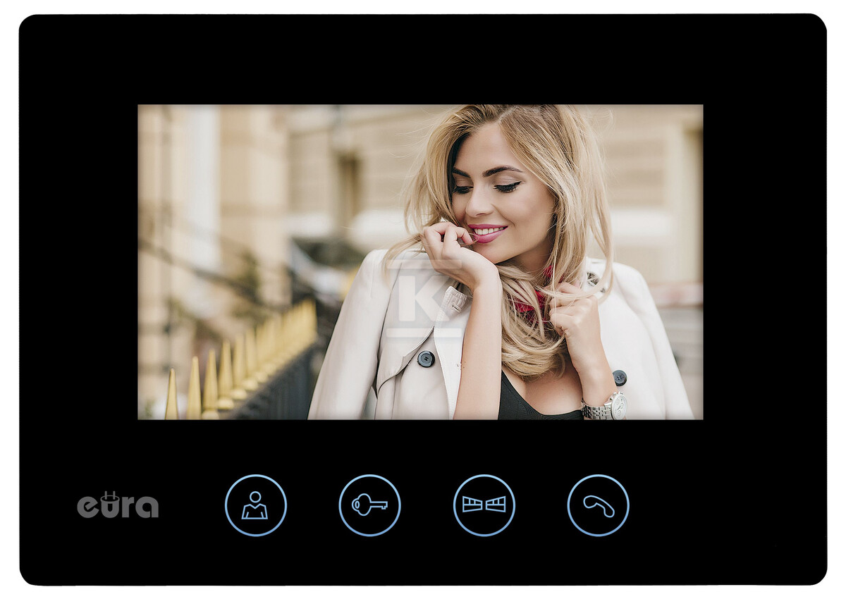 Wideodomofon "EURA" VDP-40A3 "FENIKS+" - czarny, 7", WiFi, otwieranie 2 wejść, AHD, Tuya A31A170 - obrazek 2