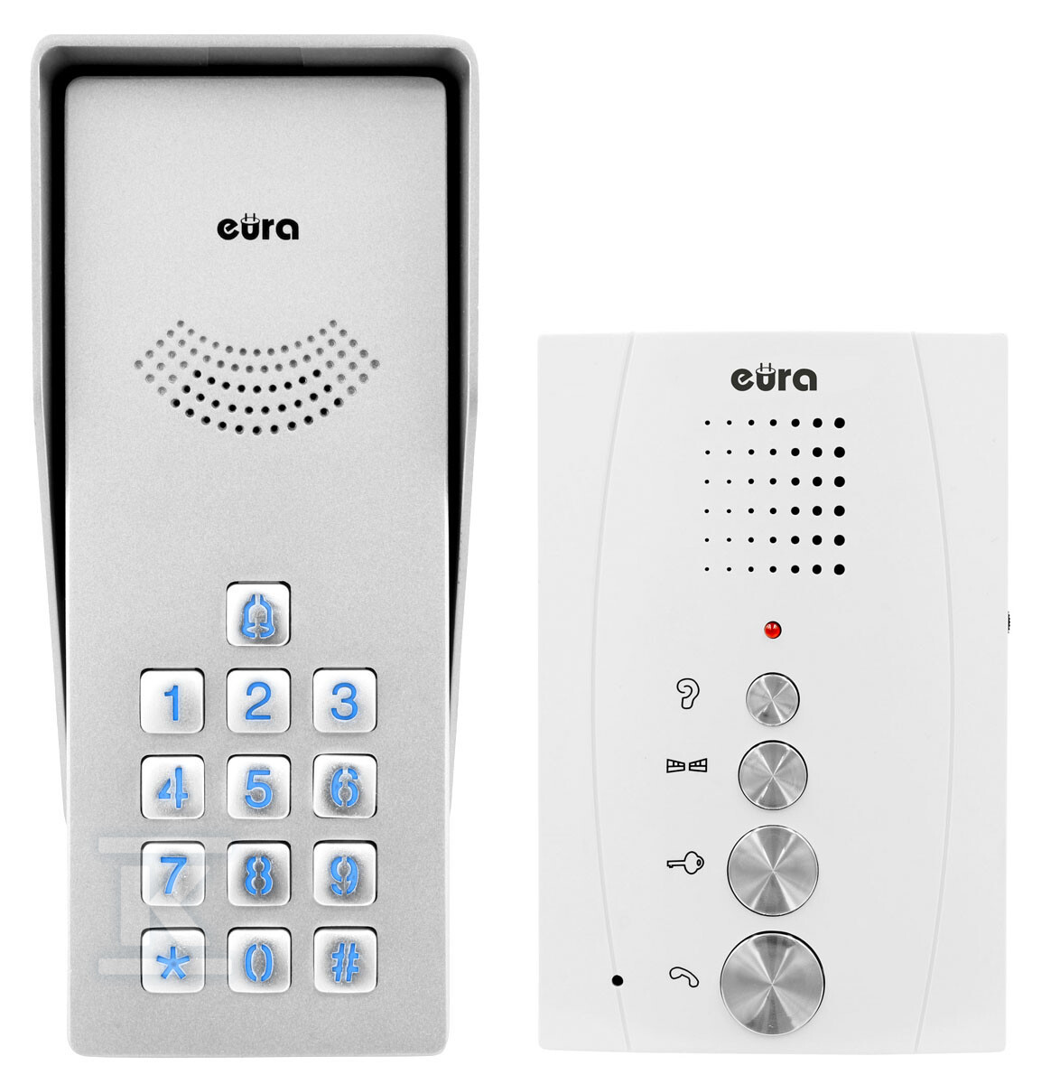 Domofon „EURA” ADP-38A3 „ENTRA” – biały, jednorodzinny, głośnomówiący, kaseta z szyfratorem A31A238