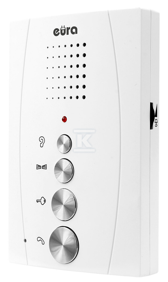 Domofon "EURA" ADP-62A3 - biały, dwurodzinny, głośnomówiący, obsługa 2 wejść, czytnik RFID A31A262 - obrazek 2