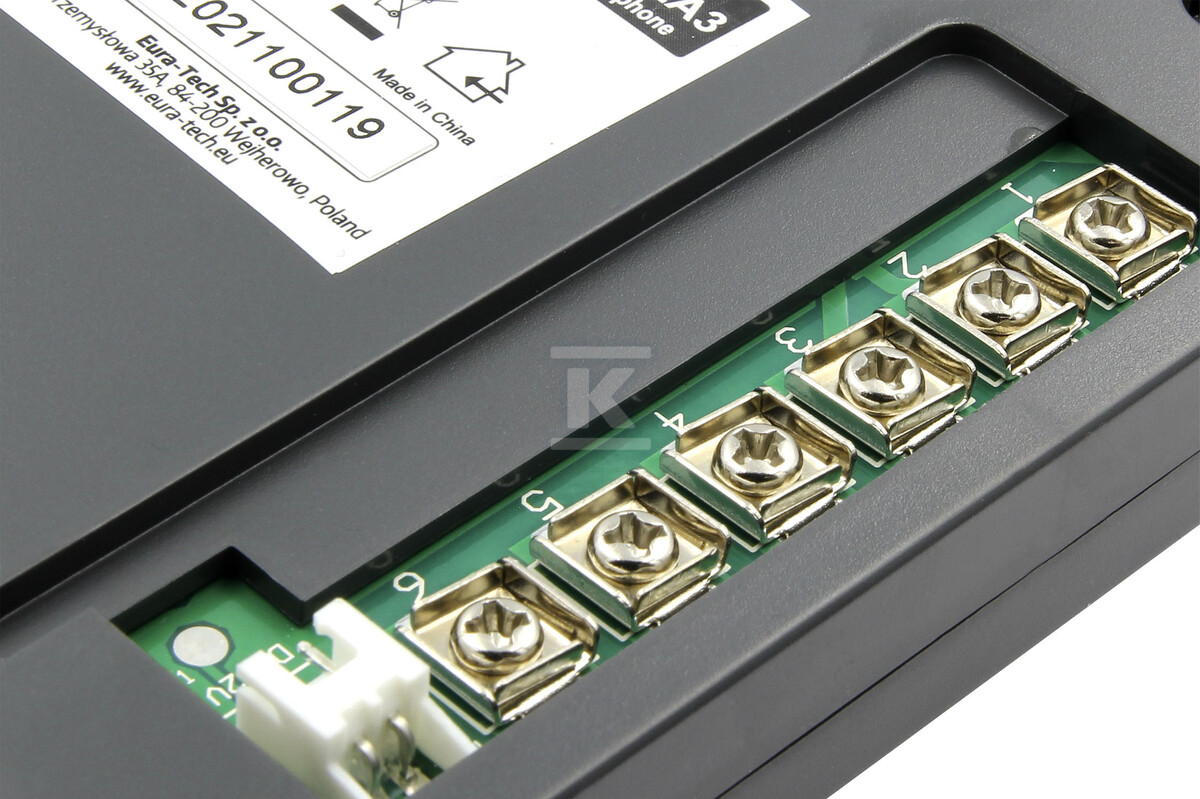 Domofon "EURA" ADP-64A3 - grafitowy, czterorodzinny, głośnomówiący, obsługa 2 wejść, czytnik RFID A31A267 - obrazek 3