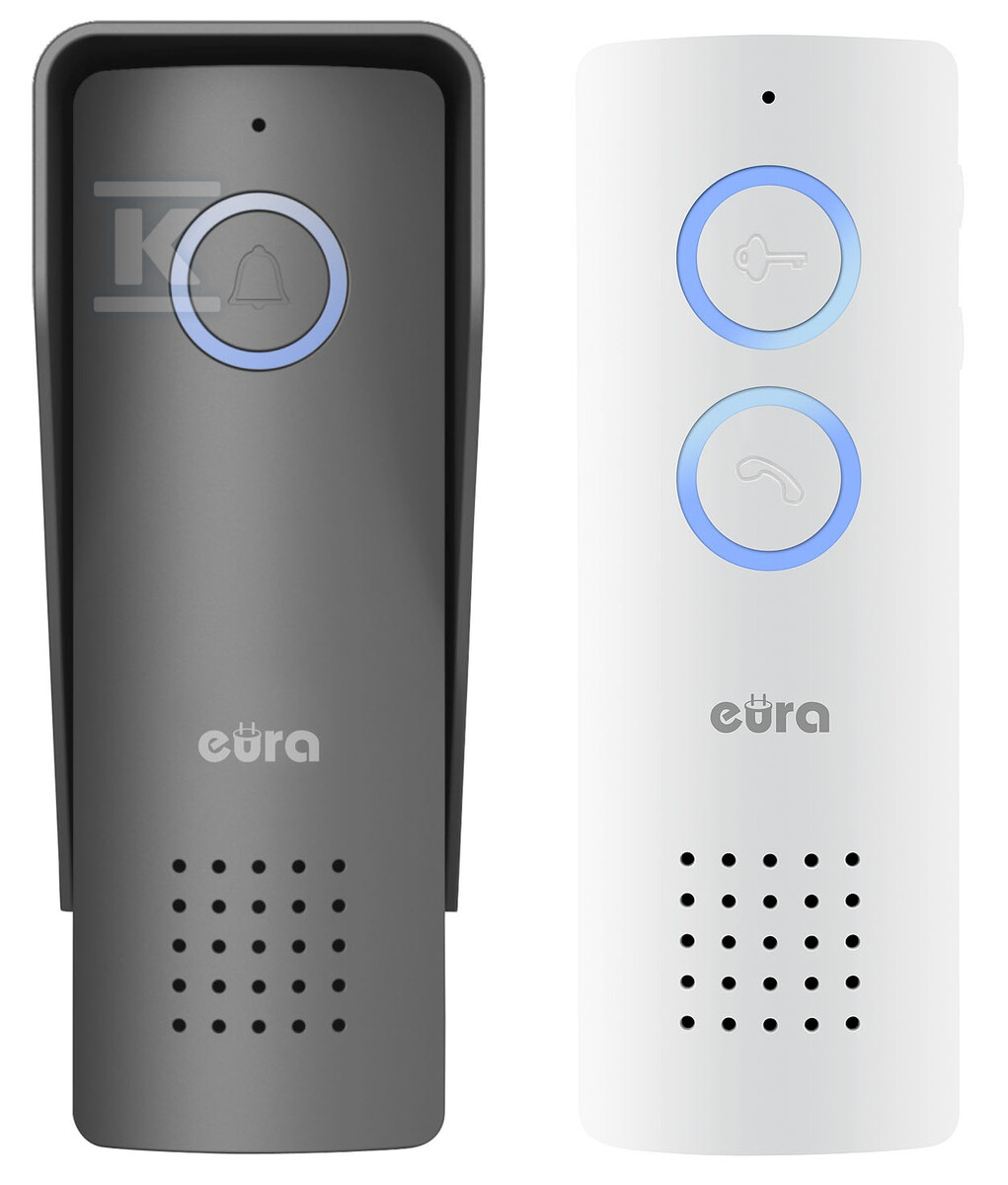 Domofon bezprzewodowy "EURA" ADP-80A3 - biało-grafitowy, 426~440 MHz, zasięg do 100m, obsługa 1 wejścia A31A282 - obrazek 1
