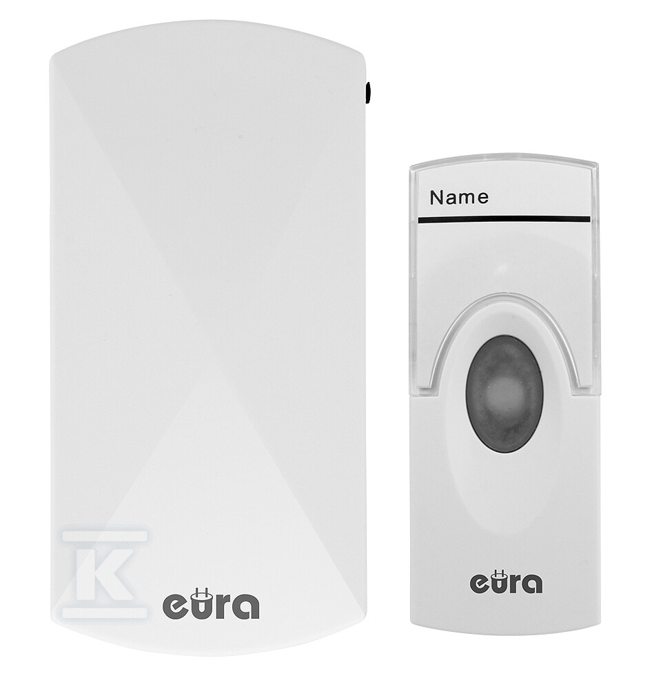 Dzwonek bezprzewodowy „EURA” WDP-05A3 – biały, kodowany, możliwość rozbudowy, zasilanie 230V/50 Hz A31A341