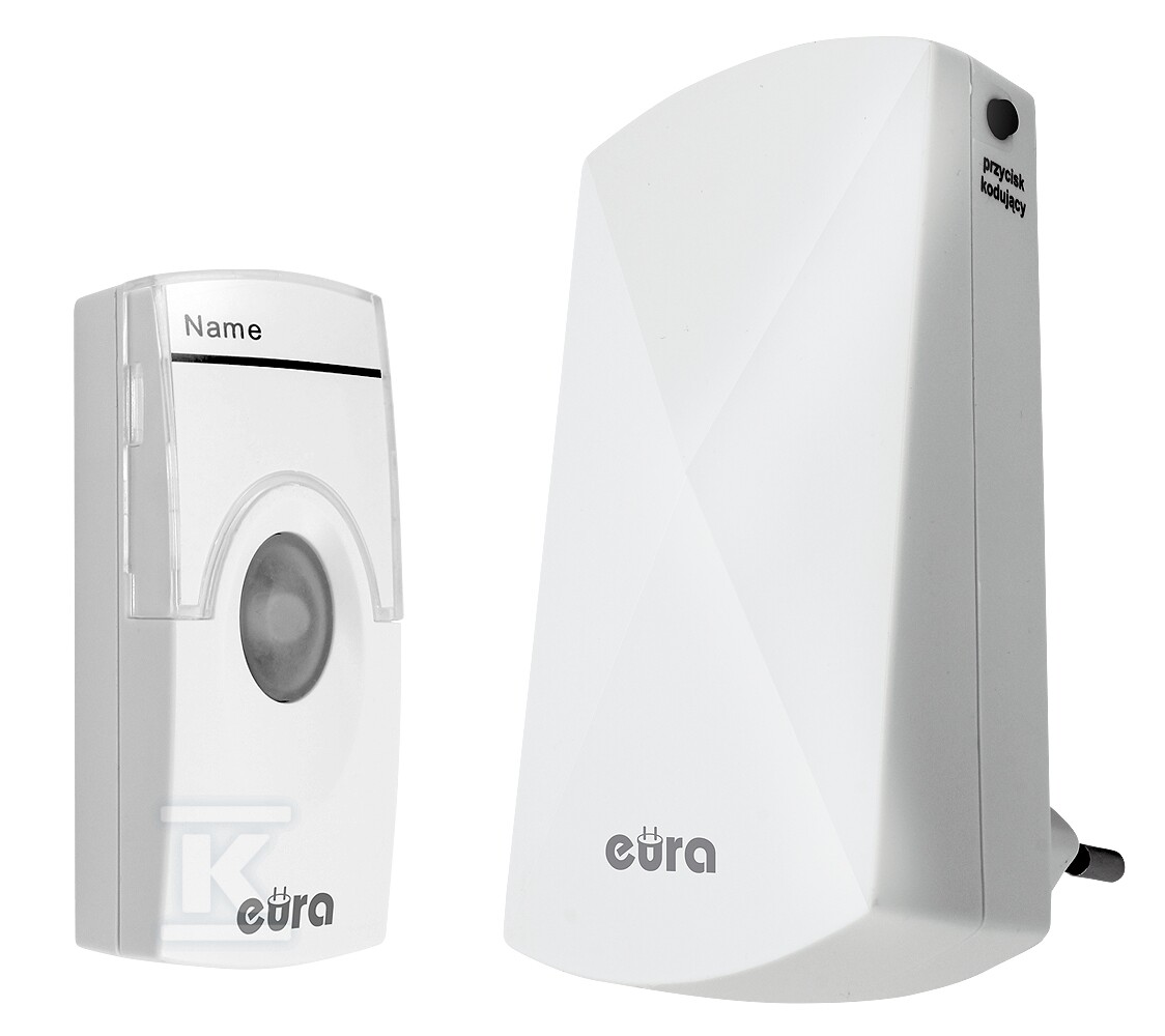 Dzwonek bezprzewodowy "EURA" WDP-05A3 - biały, kodowany, możliwość rozbudowy, zasilanie 230V/50 Hz A31A341 - obrazek 2