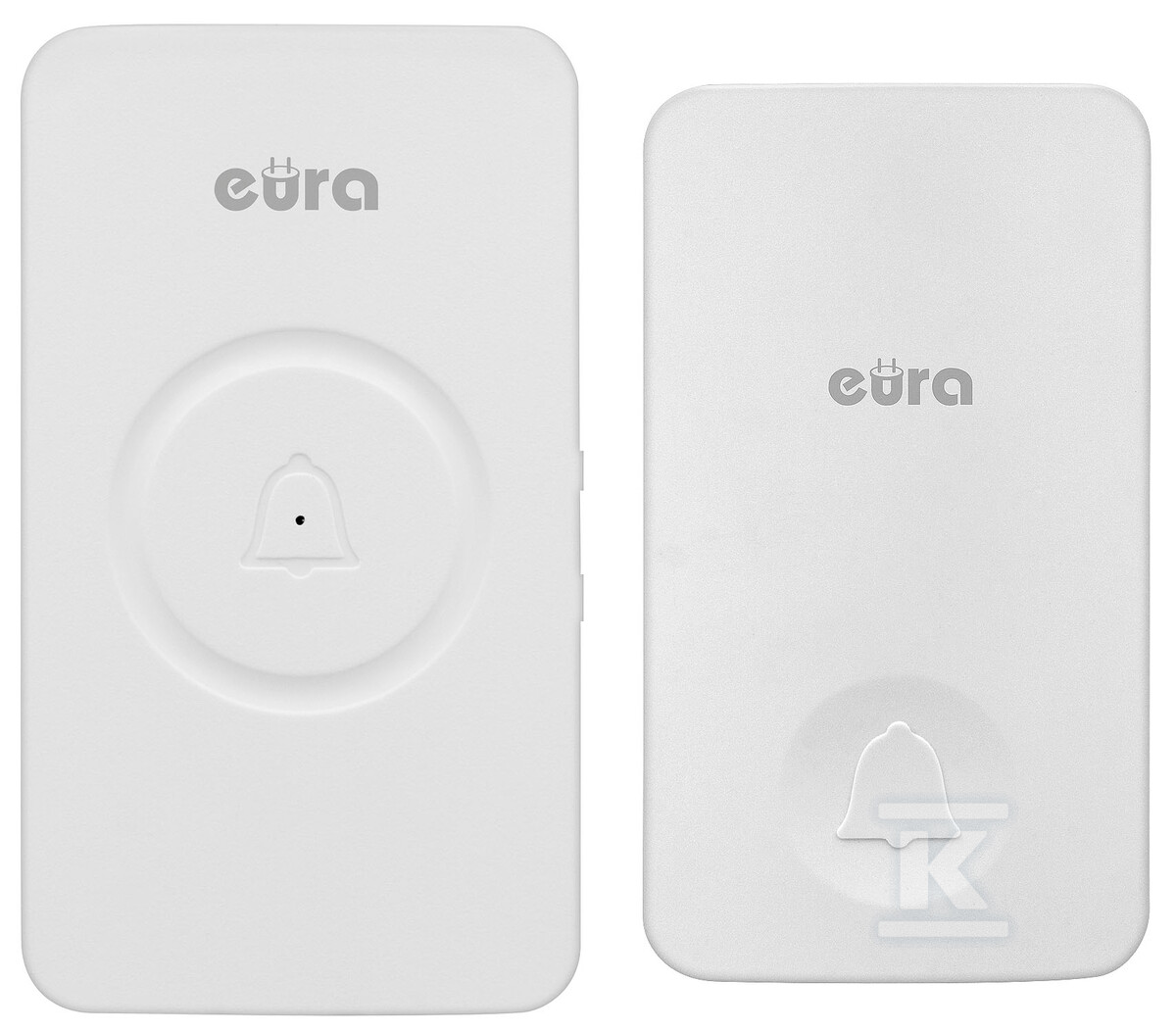 Dzwonek bezprzewodowy "EURA" WDP-50A3 - kinetyczny, biały, możliwość rozbudowy, AC 230V, 38 melodii, zasięg do 100m A31A350 - obrazek 1